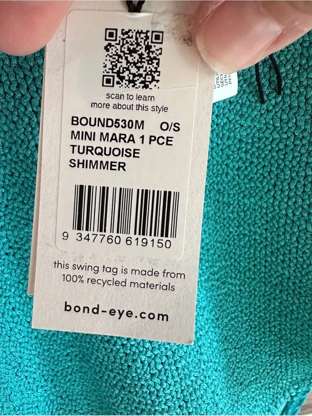 Bond-eye Mini Me Kids Teal Mara Crinkle One Piece Swimsuit One Size